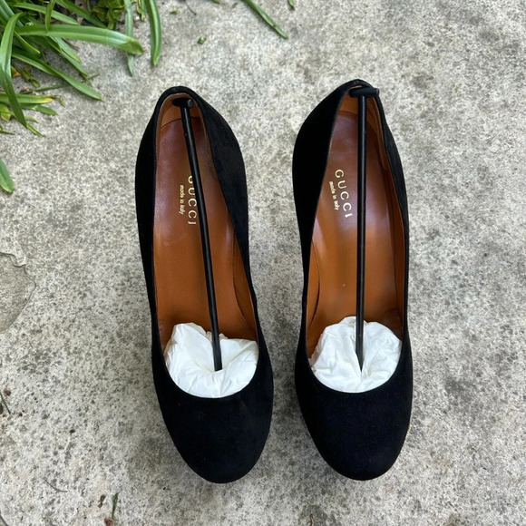 Gucci Kid Scamosciato Cuir Platform Heels, size  37 - Picture 5 of 14